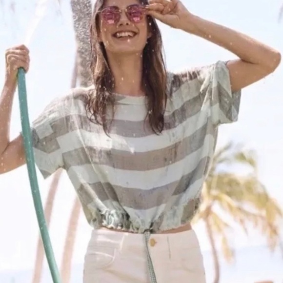 ✨ Anthropologie Breezy Frayed Crop Top - Picture 2 of 6